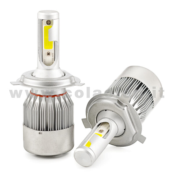 H4 15000LM 5800K KIT LED 12V CANBUS 2 LAMPADE ANABBAGLIANTI ABBAGLIANTI BIANCO FREDDO 72W KIT LED DOPPIA FUNZIONE COLAOLED CANBUS H4 - immagine 2