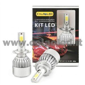 H7 15000LM 5800K KIT LED 12V CANBUS 2 LAMPADE BIANCO FREDDO 72W KIT LED COLAOLED CANBUS H7