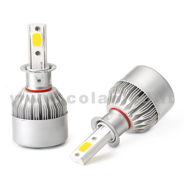 H3 15000LM 5800K KIT LED 12V CANBUS 2 LAMPADE BIANCO FREDDO 72W KIT LED COLAOLED CANBUS H3 - immagine 2