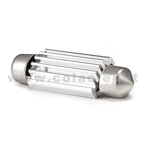 C5W 42mm 12V CANBUS 1 LAMPADINA MODELLO 4 SMD 5050 BIANCO LATTE NO ERRORE CANBUS SILURO - immagine 3