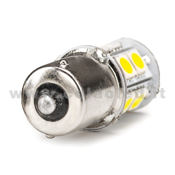 P21W 1 POLO 1156 CANBUS 1 LAMPADINA MODELLO 13 CHIP LED BIANCO LATTE BA15S - immagine 4