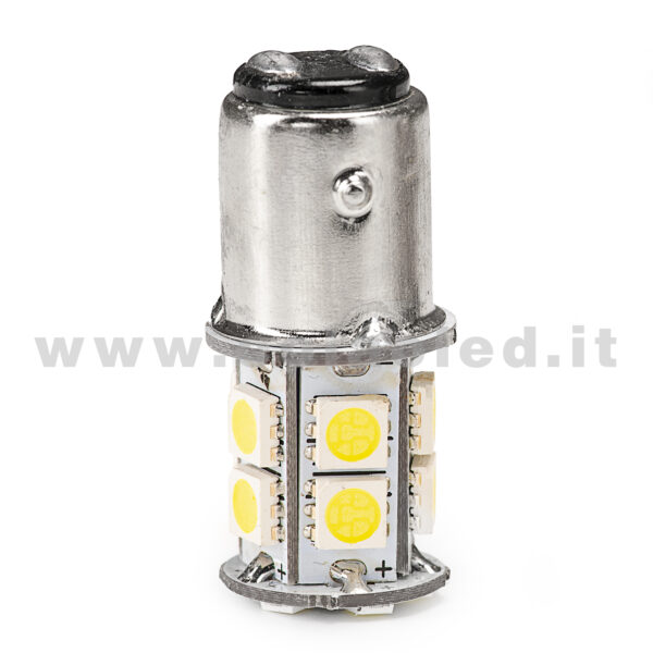 P21W 2 POLI 1157 CANBUS 1 LAMPADINA MODELLO 13 CHIP LED BIANCO LATTE BA15D - immagine 3