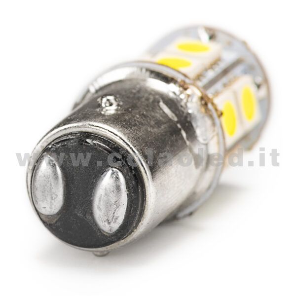 P21W 2 POLI 1157 CANBUS 1 LAMPADINA MODELLO 13 CHIP LED BIANCO LATTE BA15D - immagine 4