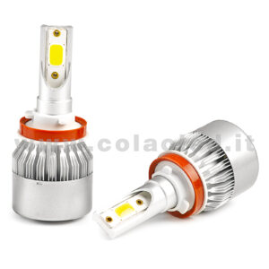 H16 15000LM 5800K KIT LED 12V CANBUS 2 LAMPADE BIANCO FREDDO 72W KIT LED COLAOLED CANBUS H16