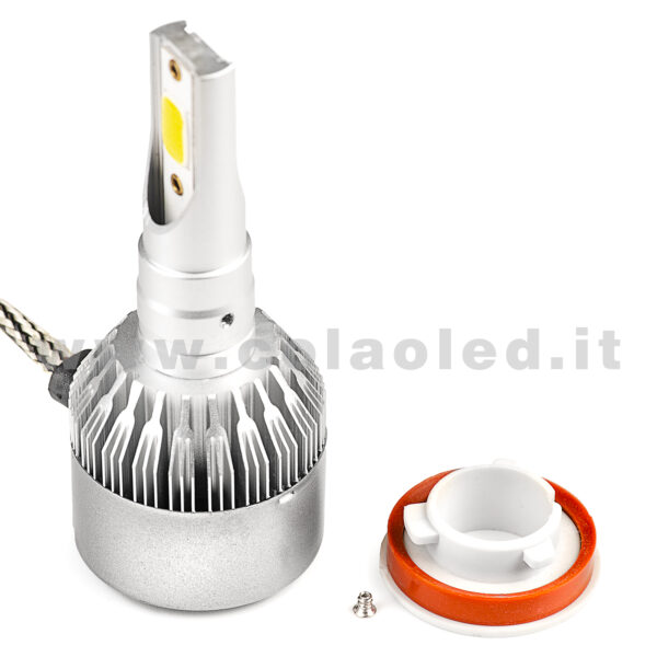 H11 15000LM 5800K KIT LED 12V CANBUS 2 LAMPADE BIANCO FREDDO 72W KIT LED COLAOLED CANBUS H11 - immagine 4