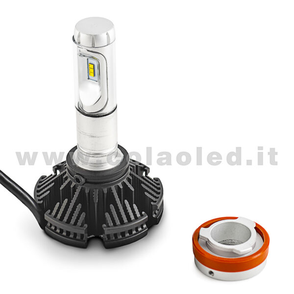 H9 6000LM KIT LED 1 LAMPADA 50W DISSIPAZIONE LAMELLE LED CREE KIT LED H9 - immagine 4