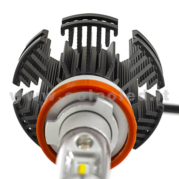 H9 6000LM KIT LED 1 LAMPADA 50W DISSIPAZIONE LAMELLE LED CREE KIT LED H9 - immagine 3