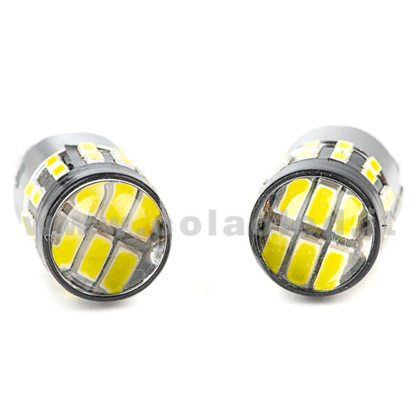 T10 LED 12V CANBUS 2 LAMPADINE MODELLO 30 SMD 4014 BIANCO LATTE LENTICOLARE ANTERIORE NO ERRORE SUPER CANBUS T10 - immagine 2