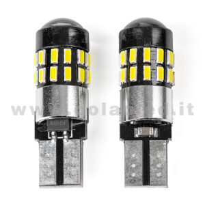 T10 LED 12V CANBUS 2 LAMPADINE MODELLO 30 SMD 4014 BIANCO LATTE LENTICOLARE ANTERIORE NO ERRORE SUPER CANBUS T10