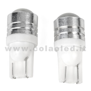 T10 LED 12V CANBUS 2 LAMPADINE MODELLO 2 SMD 5630 BIANCO LATTE LENTICOLARE ANTERIORE NO ERRORE SUPER CANBUS T10