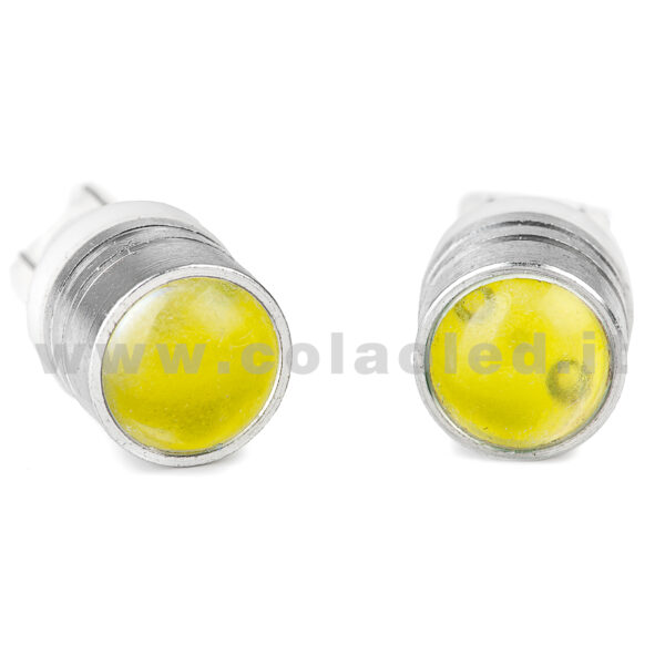 T10 LED 12V CANBUS 2 LAMPADINE MODELLO 2 SMD 5630 BIANCO LATTE LENTICOLARE ANTERIORE NO ERRORE SUPER CANBUS T10 - immagine 2