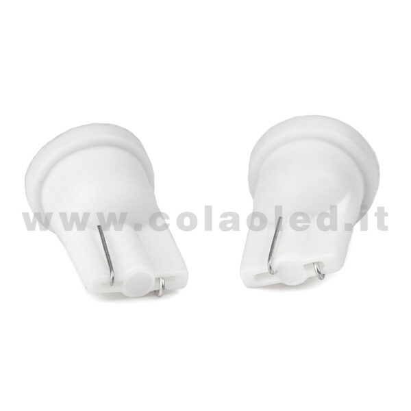 T10 LED 12V CANBUS 2 LAMPADINE MODELLO 6 SMD 3528 BIANCO LATTE NO ERRORE CANBUS W5W - immagine 3