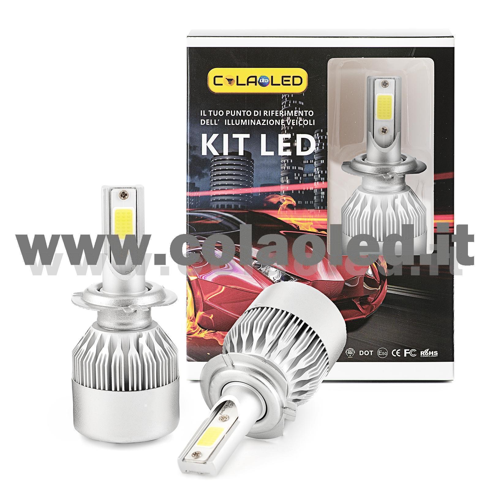 Kit lampade Led H7 110W LUMEN 20000 KIT LED COB 12-24V CANBUS Bianco 6000K  Auto Moto Tuning - Led Mauro Mania