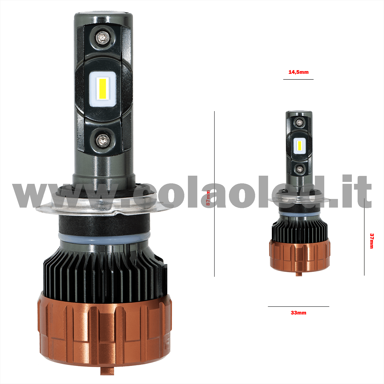 H7 24000LM 5800K KIT LED 12V CANBUS 2 LAMPADE BIANCO FREDDO 100W KIT LED COLAOLED CANBUS H7 - immagine 8