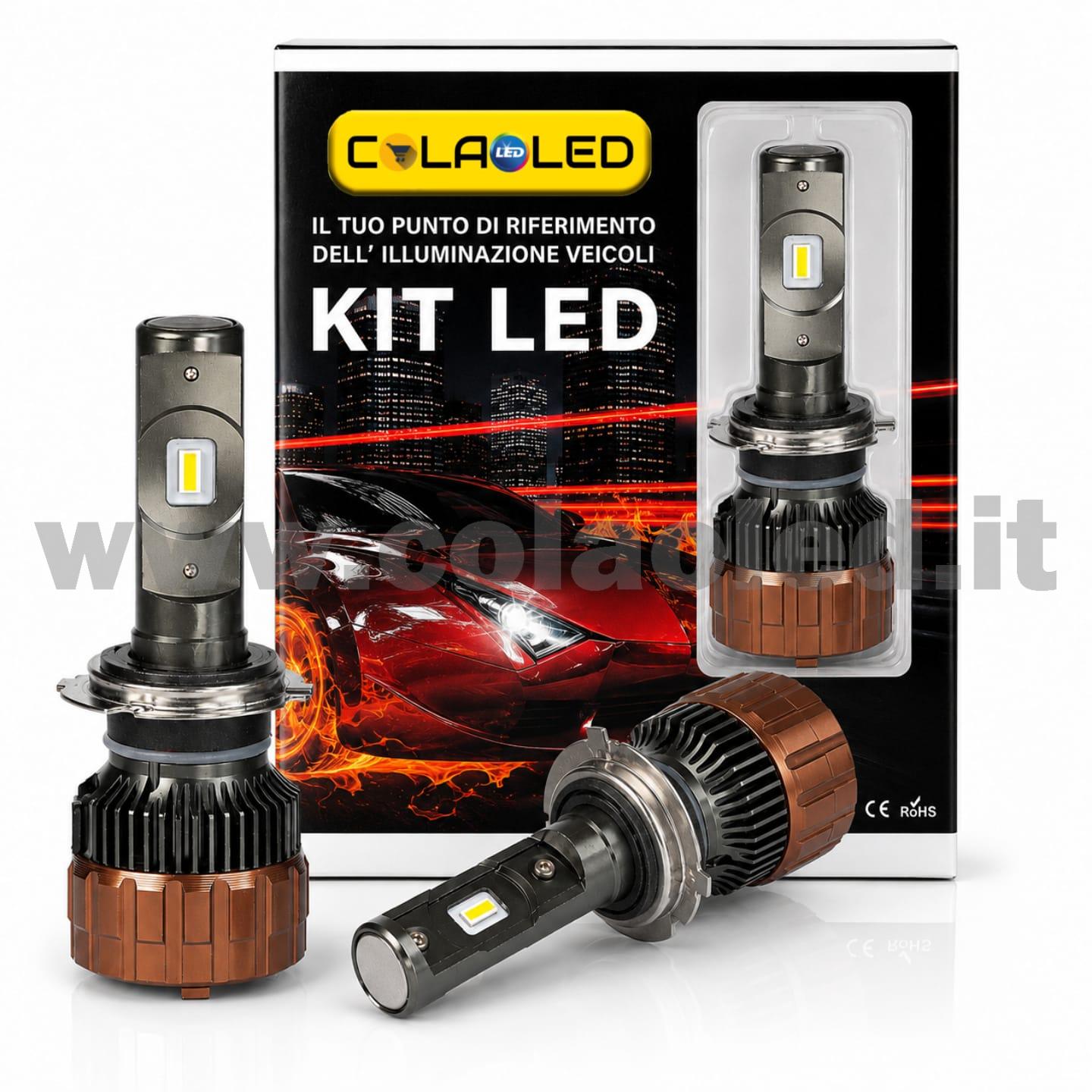 Kit LED H7 24000 Lumen 5800K CANBUS 2 Lampade 100W COLOAOLED per auto, moto, camper, furgoni e autocarri