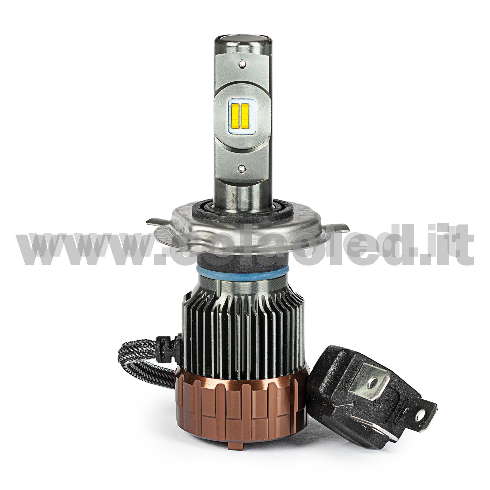 H4 24000LM 5800K KIT LED 12V CANBUS 2 LAMPADE ANABBAGLIANTI ABBAGLIANTI BIANCO FREDDO 100W KIT LED DOPPIA FUNZIONE COLAOLED CANBUS H4 - immagine 2