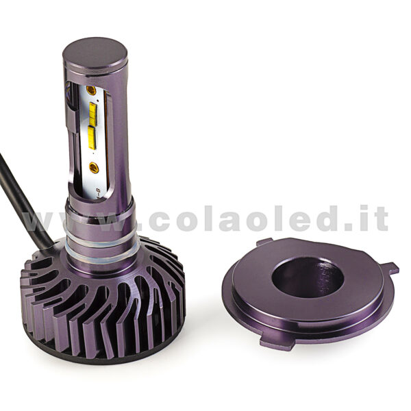 H4 10000LM 5800K KIT LED 12V CANBUS 1 LAMPADA ANABBAGLIANTE ABBAGLIANTE BIANCO FREDDO 45W KIT LED DOPPIA FUNZIONE COLAOLED CANBUS H4 - immagine 3
