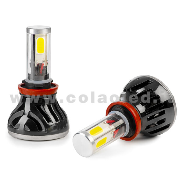H8 18000LM 5800K KIT LED 12V CANBUS 2 LAMPADE  BIANCO FREDDO 80W KIT LED COLAOLED CANBUS H8 - immagine 2