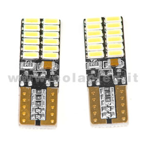 T10 LED 12V 24V CANBUS 2 LAMPADINE MODELLO 24 SMD 4014 BIANCO LATTE NO ERRORE SUPER CANBUS W5W