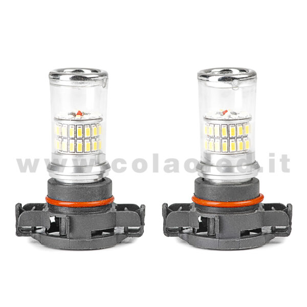 PSX24W 12V CANBUS 2 LAMPADINE MODELLO 48 SMD 3014 BIANCO LATTE NO ERRORE SUPER CANBUS BASE NERA 5202 H16