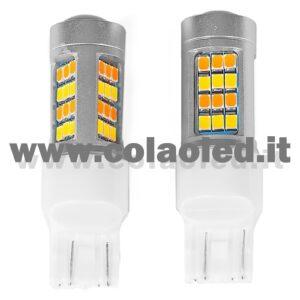 T20 CANBUS 2 LAMPADINE MODELLO DOPPIA INTENSITÀ 42 SMD 2835 BIANCO LATTE GIALLO NO ERRORE CANBUS 7443