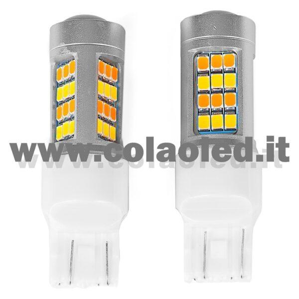 T20 CANBUS 2 LAMPADINE MODELLO DOPPIA INTENSITÀ 42 SMD 2835 BIANCO LATTE GIALLO NO ERRORE CANBUS 7443