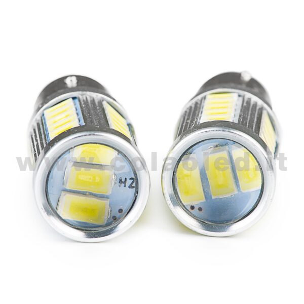 P21W 2 POLI 1157 CANBUS 2 LAMPADINE MODELLO 33 CHIP LED BIANCO LATTE NO ERRORE SUPER CANBUS BA15D - immagine 3