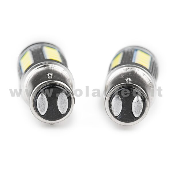 P21W 2 POLI 1157 CANBUS 2 LAMPADINE MODELLO 33 CHIP LED BIANCO LATTE NO ERRORE SUPER CANBUS BA15D - immagine 4