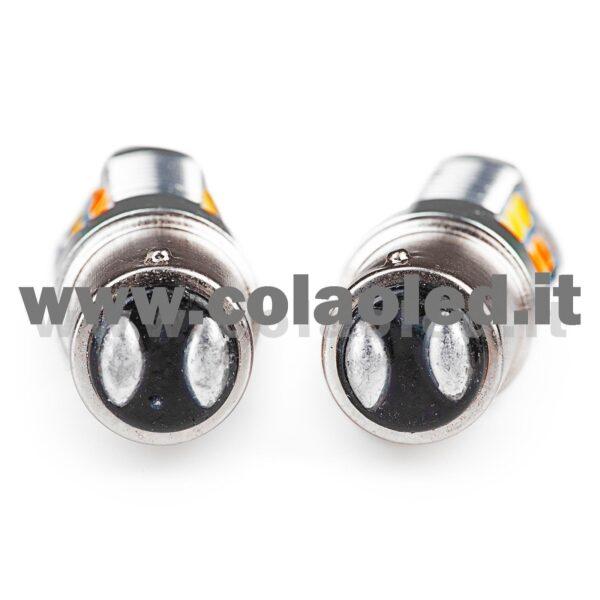 P21W 2 POLI 1157 CANBUS 2 LAMPADINE MODELLO 22 CHIP LED BIANCO LATTE CHIP LED ARANCIONE NO ERRORE SUPER CANBUS BA15D - immagine 3