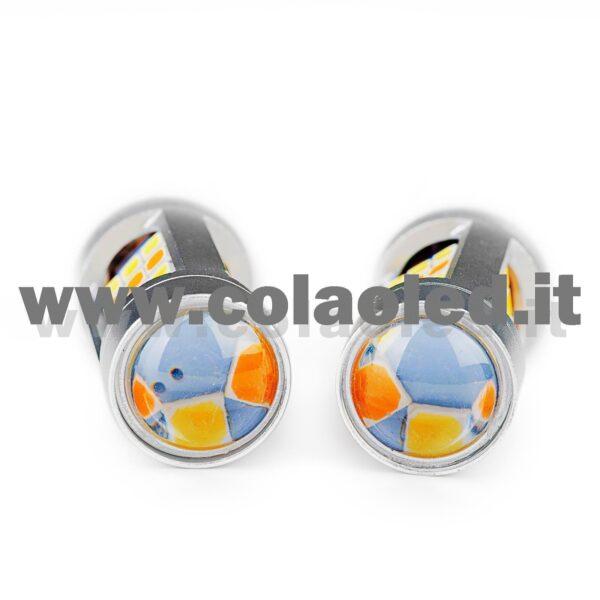 T20 CANBUS 2 LAMPADINE MODELLO DOPPIA INTENSITÀ 42 SMD 2835 BIANCO LATTE GIALLO NO ERRORE CANBUS 7443 - immagine 2