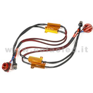 COPPIA RESISTENZE CON PORTA LAMPADA CANBUS 1157 BAY15D P21W 2 POLI CANCELLA ERRORI