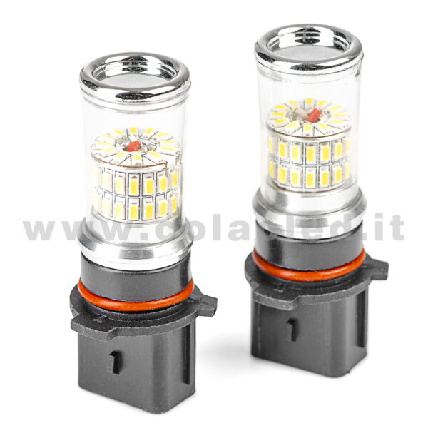 PSX26W 12V CANBUS 2 LAMPADINE MODELLO 48 SMD 3014 BIANCO LATTE NO ERRORE SUPER CANBUS H28W - immagine 2