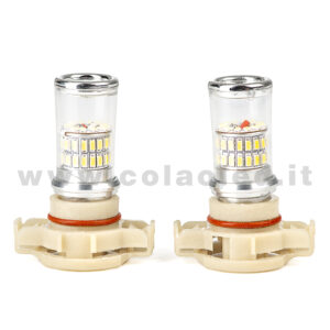 PSX24W 12V CANBUS 2 LAMPADINE MODELLO 48 SMD 3014 BIANCO LATTE NO ERRORE SUPER CANBUS BASE GEIGE 5202 H16