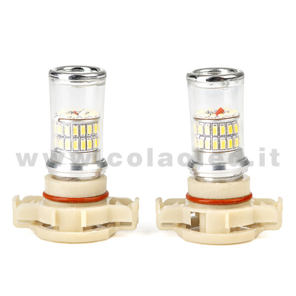 PSX24W 12V CANBUS 2 LAMPADINE MODELLO 48 SMD 3014 BIANCO LATTE NO ERRORE SUPER CANBUS BASE GEIGE 5202 H16