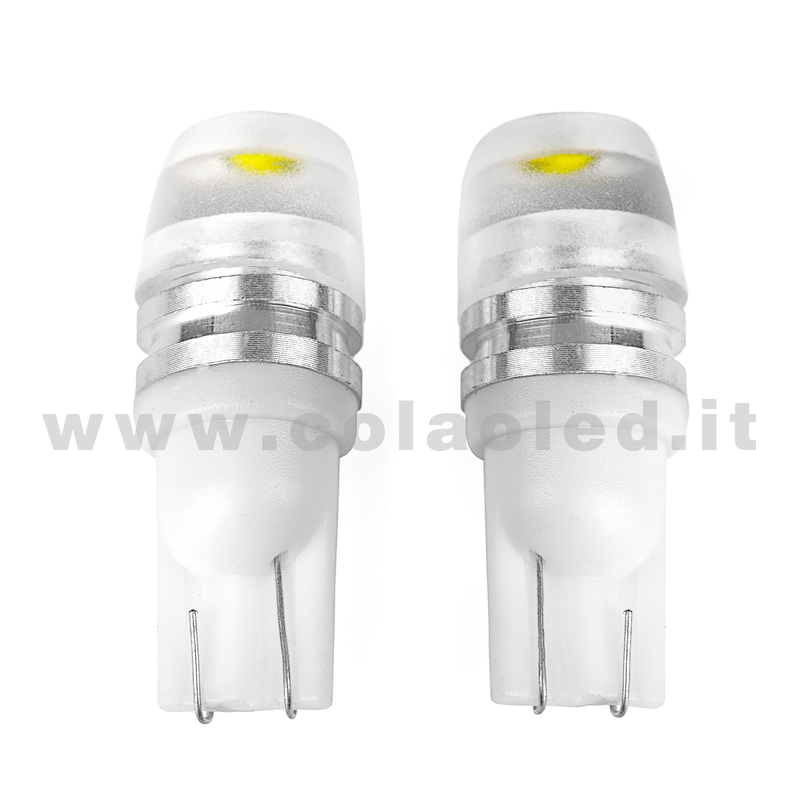 T10 LED 12V CANBUS 2 LAMPADINE MODELLO 2 SMD 5630 BIANCO LATTE NO