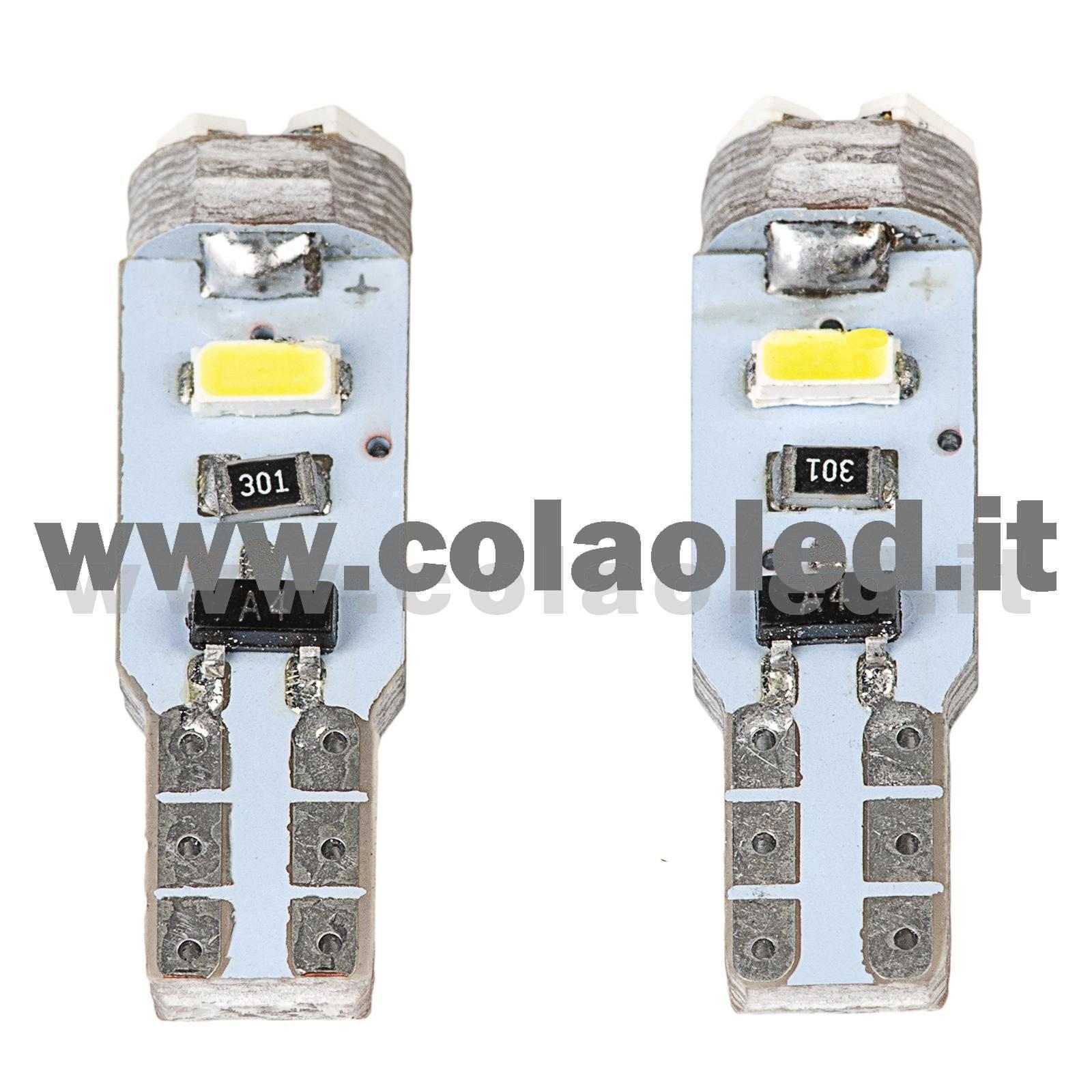 T5 CANBUS 2 LAMPADINE MODELLO 5 SMD 1206 BIANCO LATTE NO ERRORE CANBUS T5 –  Colaoled