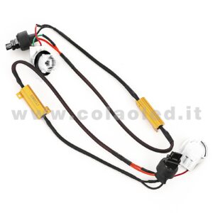 COPPIA RESISTENZE CON PORTA LAMPADA CANBUS T20 3156 CANCELLA ERRORI