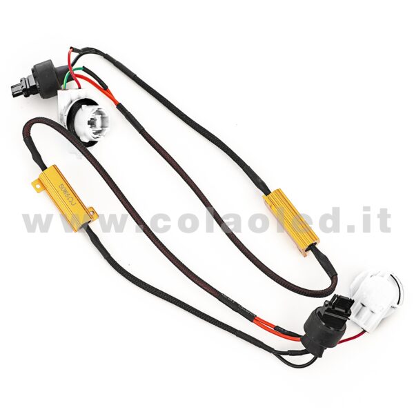 COPPIA RESISTENZE CON PORTA LAMPADA CANBUS T20 3156 CANCELLA ERRORI