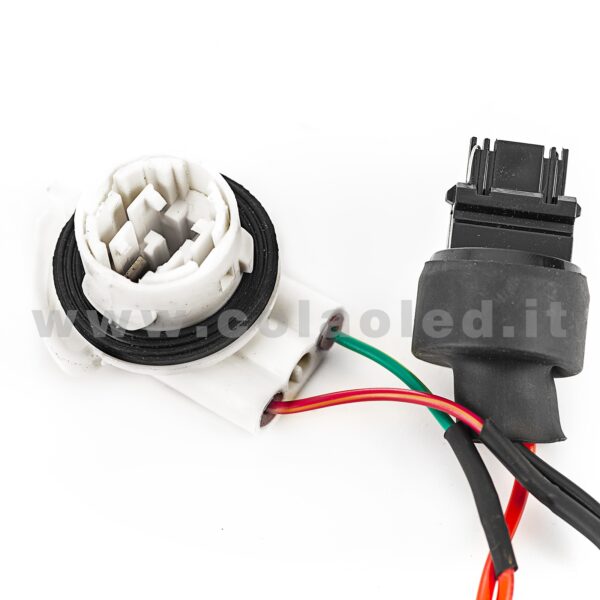 COPPIA RESISTENZE CON PORTA LAMPADA CANBUS T20 3156 CANCELLA ERRORI - immagine 4