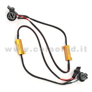 COPPIA RESISTENZE CON PORTA LAMPADA CANBUS T20 7440 CANCELLA ERRORI
