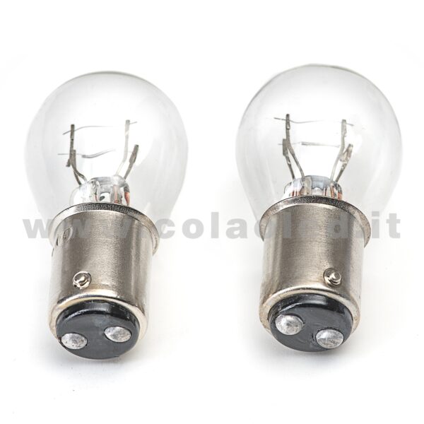 P21W 2 POLI 1157 2 LAMPADINE ALOGENO GIALLO BAY15D BA15D - immagine 3