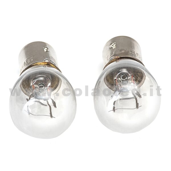 P21W 1 POLO 1156 2 LAMPADINE ALOGENO GIALLO BA15S - immagine 3