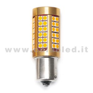 P21W 1 POLO 1156 CANBUS 1 LAMPADINA MODELLO 78 CHIP LED ARANCIONE NO ERRORE SUPER CANBUS BA15S