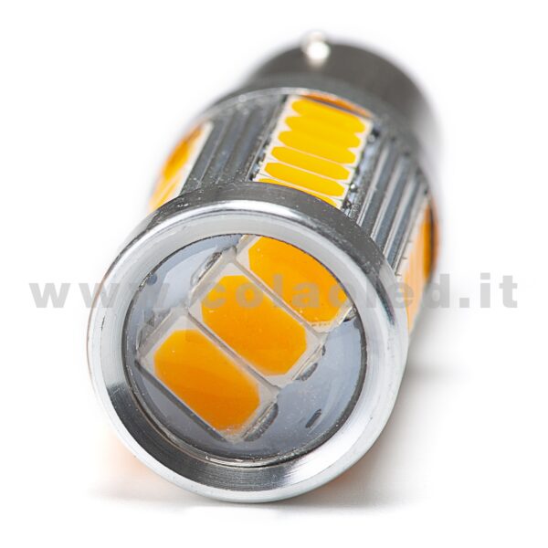 P21W 1 POLO 1156 CANBUS 1 LAMPADINA MODELLO 33 CHIP LED ARANCIONE NO ERRORE SUPER CANBUS BA15S - immagine 3