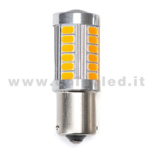 P21W 1 POLO 1156 CANBUS 1 LAMPADINA MODELLO 33 CHIP LED ARANCIONE NO ERRORE SUPER CANBUS BA15S