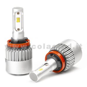 H16 16000LM 5800K KIT LED 12V CANBUS 2 LAMPADE BIANCO FREDDO 80W KIT LED COLAOLED CANBUS H16