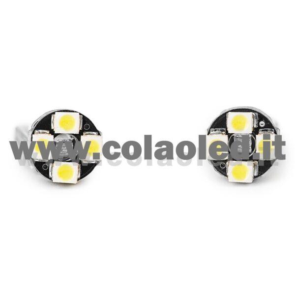 T10 LED 12V CANBUS 2 LAMPADINE MODELLO 8 SMD 3528 BIANCO LATTE NO ERRORE CANBUS W5W - immagine 2