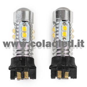 PW24W LED 12V 24V CANBUS 2 LAMPADINE MODELLO 10 SMD 2323 BIANCO LATTE NO ERRORE SUPER CANBUS CHIP LED PW24W