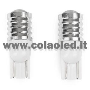 T10 LED 12V 24V CANBUS 2 LAMPADINE MODELLO 1 CHIP LED CREE BIANCO LATTE NO ERRORE CANBUS W5W