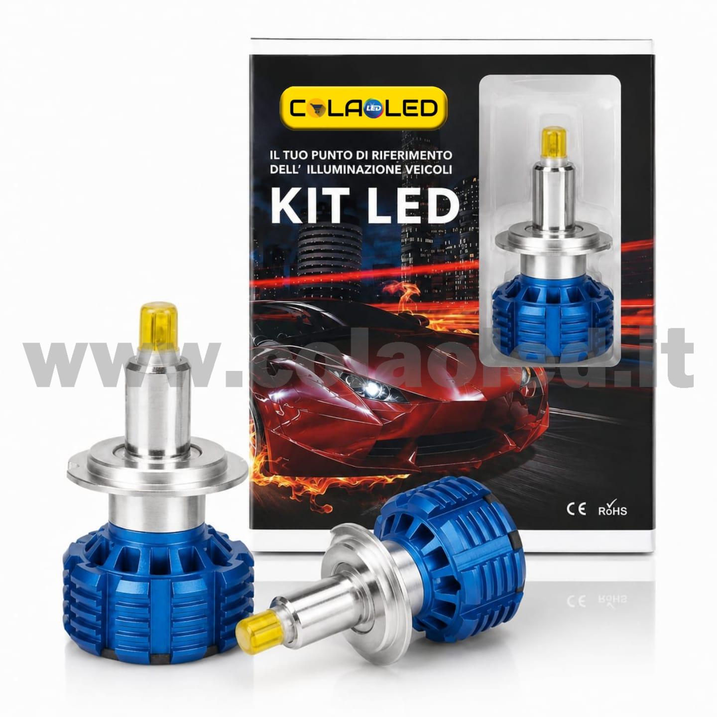 Kit LED H7 30000 Lumen 5800K CANBUS 2 Lampade 120W MONOLED COLOAOLED per auto, moto, camper, furgoni e autocarri
